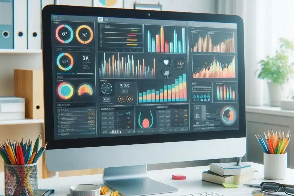 Computer displaying graphs for the controller after landing a job with IPG's Controller interview questions Guide